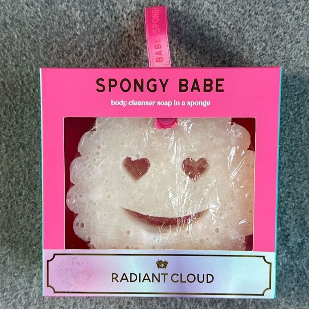 NIB Simply Southern Spongy Babe Body Cleanser Soap In a Sponge Radiant Cloud
